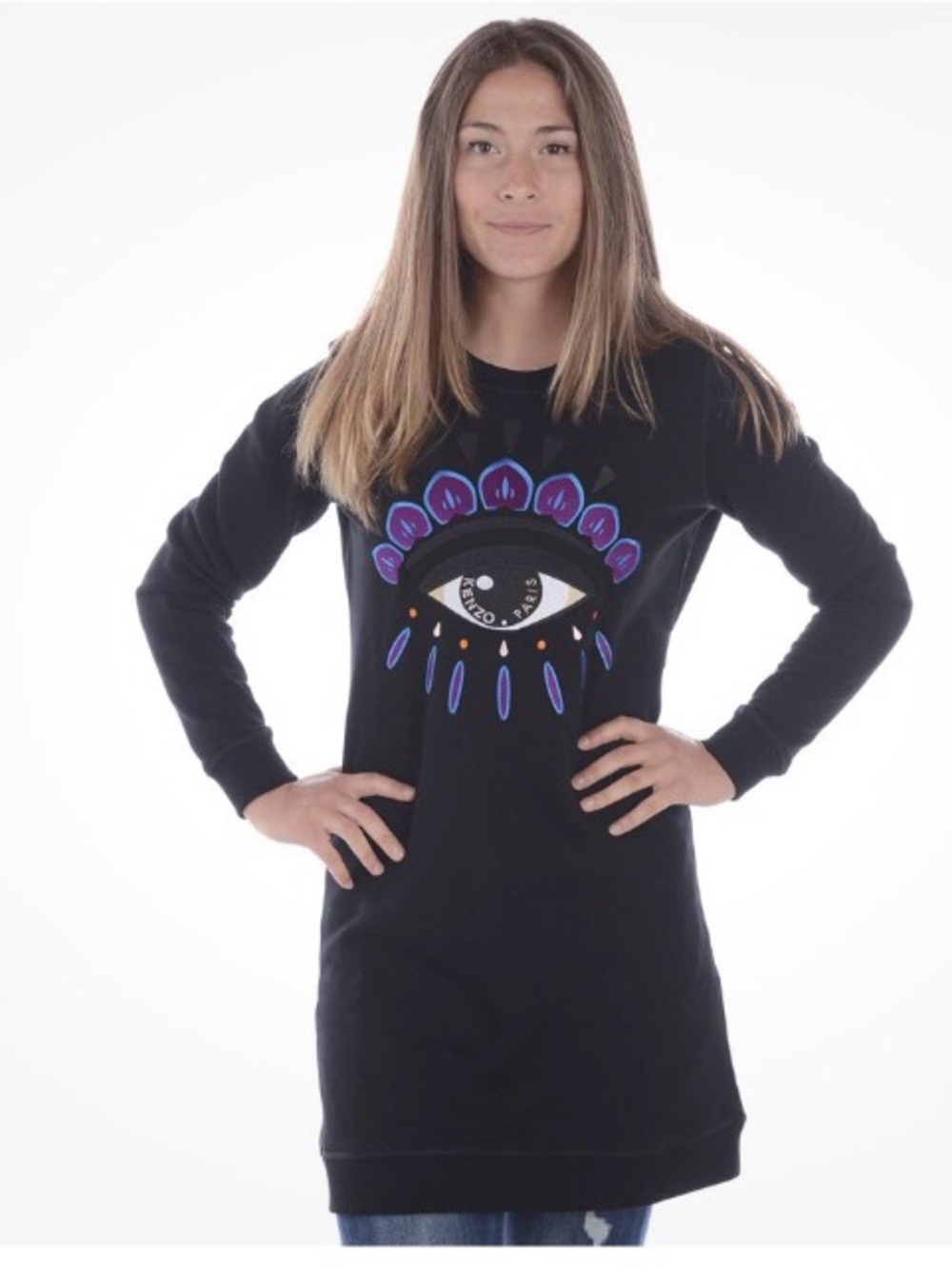 Kenzo Sweatshirt Hoodie Cotton/ Linen blend/ eye imageWoman M l/ evil eye symbol